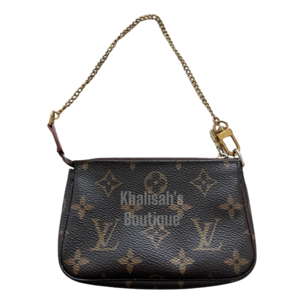 Authentic Louis Vuitton Brown Monogram Mini Pochette in Excellent Condition - Picture 8 of 13